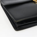 SAINT LAURENT Hand Bag Leather Black Gold Auth 166857-14