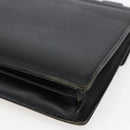 SAINT LAURENT Hand Bag Leather Black Gold Auth 166857-15