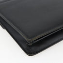 SAINT LAURENT Hand Bag Leather Black Gold Auth 166857-16