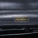 SAINT LAURENT Hand Bag Leather Black Gold Auth 166857-17