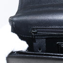 SAINT LAURENT Hand Bag Leather Black Gold Auth 166857-20