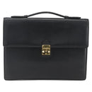 SAINT LAURENT Hand Bag Leather Black Gold Auth 166857-13