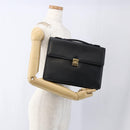 SAINT LAURENT Hand Bag Leather Black Gold Auth 166857-24
