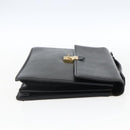 SAINT LAURENT Hand Bag Leather Black Gold Auth 166857-4