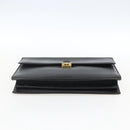 SAINT LAURENT Hand Bag Leather Black Gold Auth 166857-5