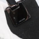 PRADA Hand Bag Suede Black Silver Auth 166861-10