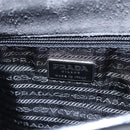PRADA Hand Bag Suede Black Silver Auth 166861-17