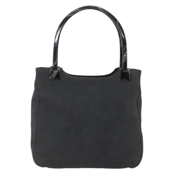 PRADA Hand Bag Suede Black Silver Auth 166861