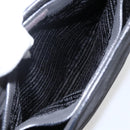 PRADA Hand Bag Suede Black Silver Auth 166861-22