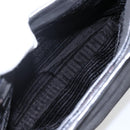 PRADA Hand Bag Suede Black Silver Auth 166861-23