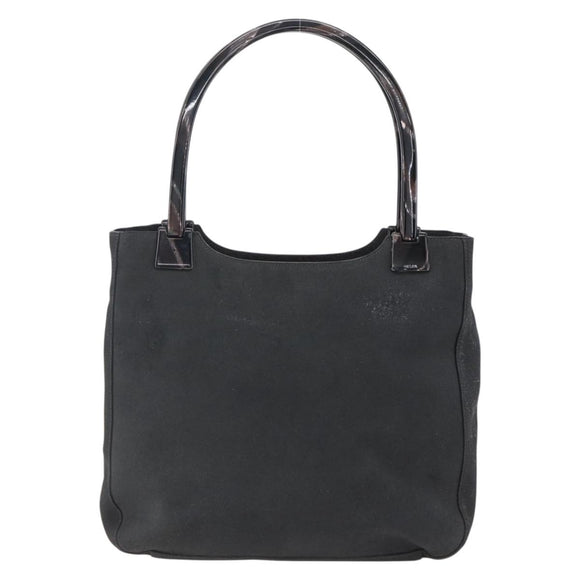 PRADA Hand Bag Suede Black Silver Auth 166861