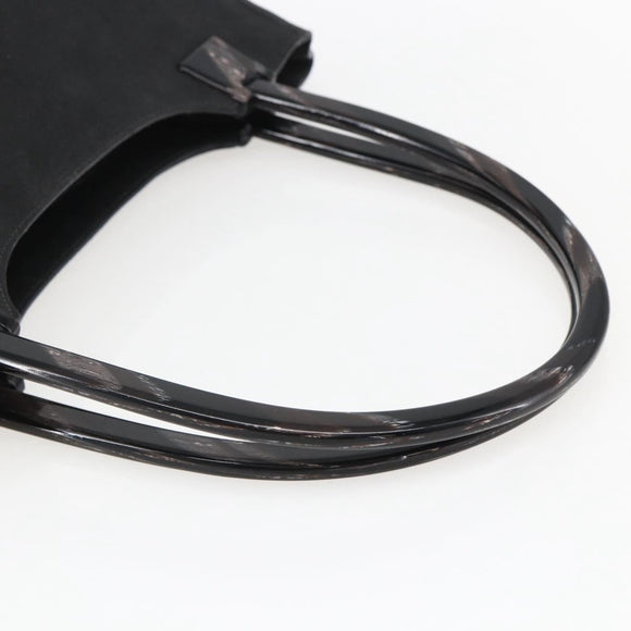 PRADA Hand Bag Suede Black Silver Auth 166861