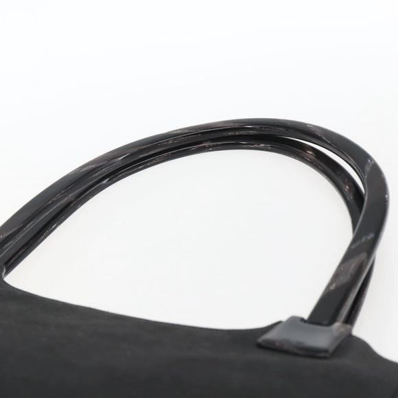 PRADA Hand Bag Suede Black Silver Auth 166861