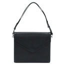 SAINT LAURENT Hand Bag Leather Black Auth 166862-13