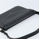 SAINT LAURENT Hand Bag Leather Black Auth 166862-6