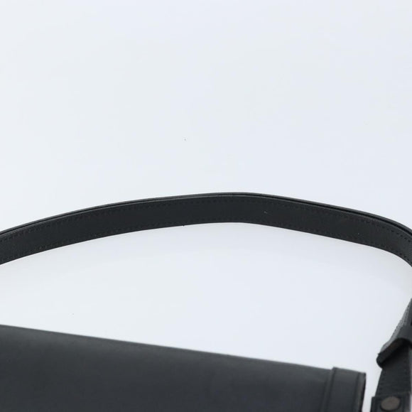SAINT LAURENT Hand Bag Leather Black Auth 166862
