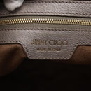 Jimmy Choo Star Studs Tote Bag Leather Gray Gold Auth 166869-14