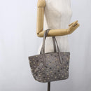 Jimmy Choo Star Studs Tote Bag Leather Gray Gold Auth 166869-21