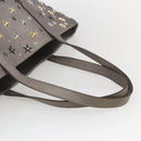 Jimmy Choo Star Studs Tote Bag Leather Gray Gold Auth 166869-7