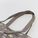 Jimmy Choo Star Studs Tote Bag Leather Gray Gold Auth 166869-8