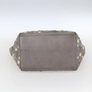Jimmy Choo Star Studs Tote Bag Leather Gray Gold Auth 166869-9