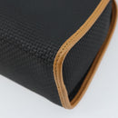 SAINT LAURENT Hand Bag Leather Black Gold Brown Auth 166879A-9