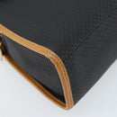 SAINT LAURENT Hand Bag Leather Black Gold Brown Auth 166879A-14