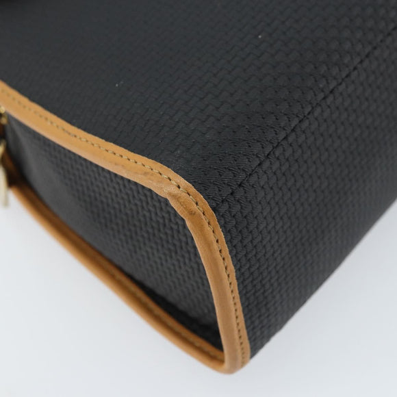 SAINT LAURENT Hand Bag Leather Black Gold Brown Auth 166879A