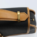SAINT LAURENT Hand Bag Leather Black Gold Brown Auth 166879A-17