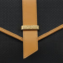 SAINT LAURENT Hand Bag Leather Black Gold Brown Auth 166879A-18