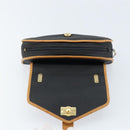 SAINT LAURENT Hand Bag Leather Black Gold Brown Auth 166879A-10