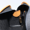 SAINT LAURENT Hand Bag Leather Black Gold Brown Auth 166879A-22