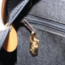 SAINT LAURENT Hand Bag Leather Black Gold Brown Auth 166879A-23