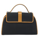 SAINT LAURENT Hand Bag Leather Black Gold Brown Auth 166879A-2