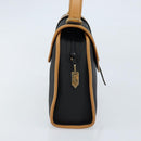 SAINT LAURENT Hand Bag Leather Black Gold Brown Auth 166879A-4