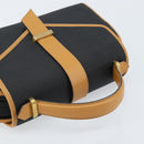SAINT LAURENT Hand Bag Leather Black Gold Brown Auth 166879A-6
