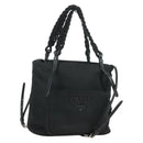 PRADA Hand Bag Nylon 2way Black Silver 1BA207 Auth 166882SAM-1