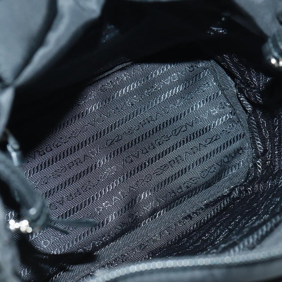 PRADA Hand Bag Nylon 2way Black Silver 1BA207 Auth 166882SAM