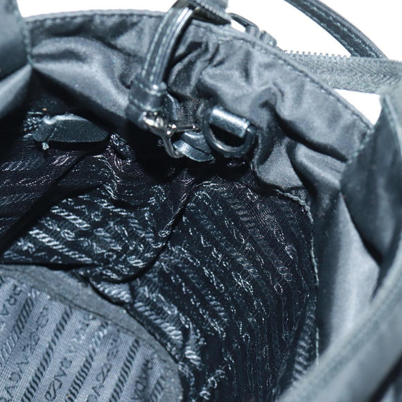 PRADA Hand Bag Nylon 2way Black Silver 1BA207 Auth 166882SAM