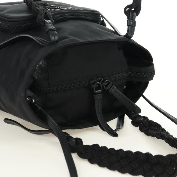 PRADA Hand Bag Nylon 2way Black Silver 1BA207 Auth 166882SAM