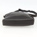 BVLGARI Shoulder Bag Leather Dark Brown Silver Auth 166883-9