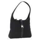Salvatore Ferragamo Shoulder Bag Nylon Black Silver Auth 166884-1