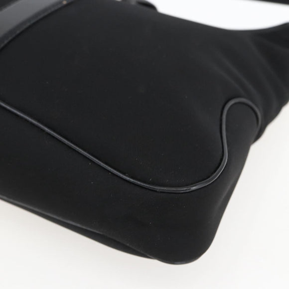 Salvatore Ferragamo Shoulder Bag Nylon Black Silver Auth 166884