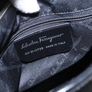 Salvatore Ferragamo Shoulder Bag Nylon Black Silver Auth 166884-12