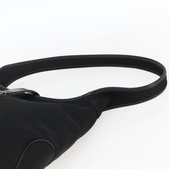 Salvatore Ferragamo Shoulder Bag Nylon Black Silver Auth 166884