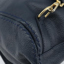 SAINT LAURENT Backpack Leather Navy Gold Auth 166885-13