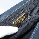 SAINT LAURENT Backpack Leather Navy Gold Auth 166885-15