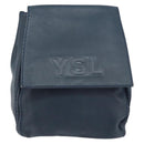 SAINT LAURENT Backpack Leather Navy Gold Auth 166885-2