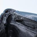 SAINT LAURENT Backpack Leather Navy Gold Auth 166885-20