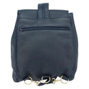 SAINT LAURENT Backpack Leather Navy Gold Auth 166885-3
